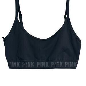 Victoria Secret grey sports bra pink brand workout stretch soft medium running